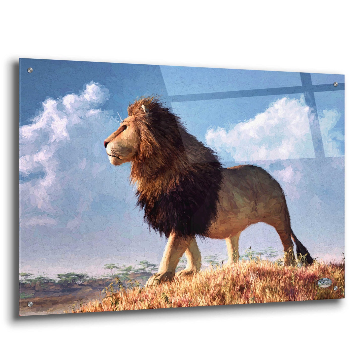 Epic Art 'Impressionist Lion' by Daniel Eskridge, Acrylic Glass Wall Art,36x24