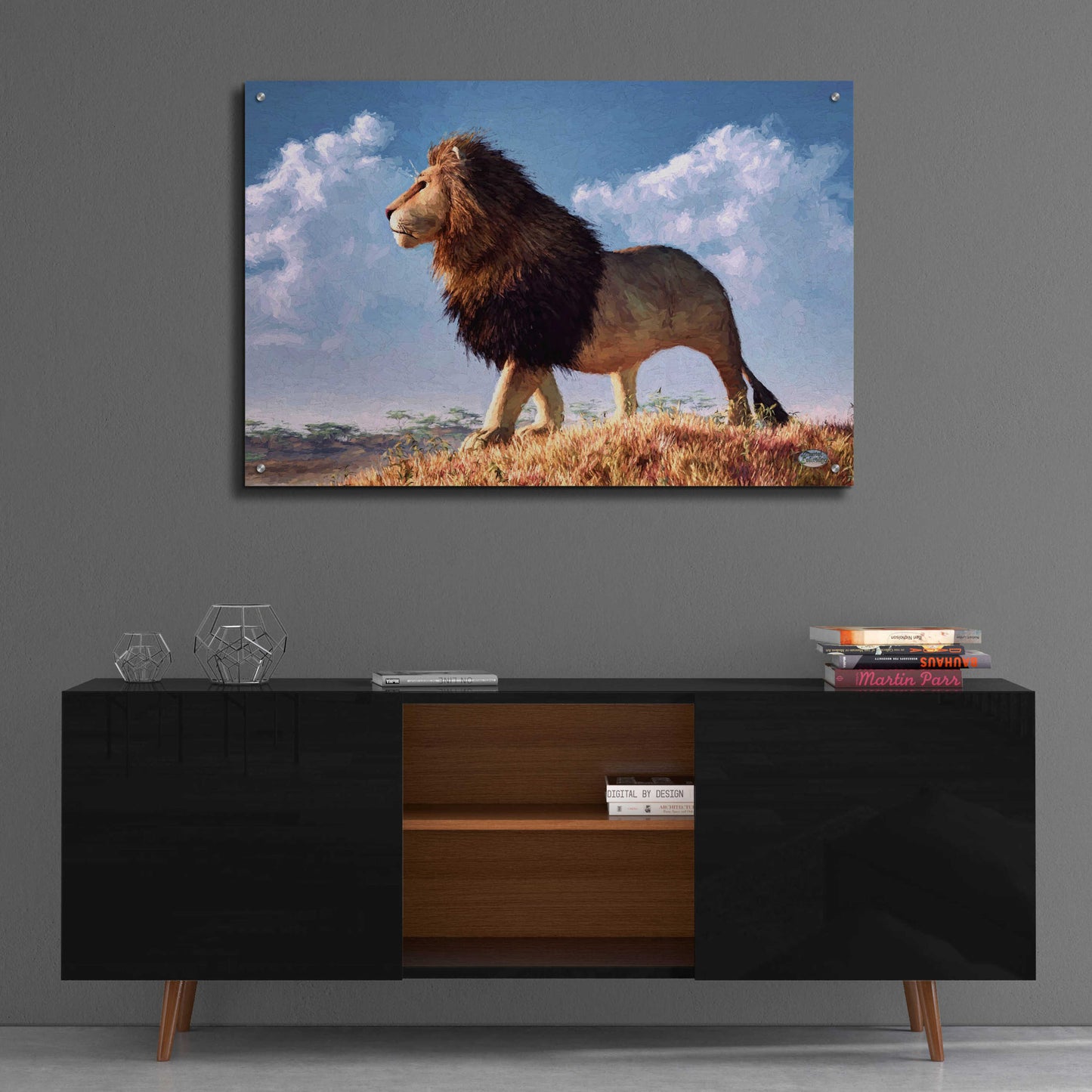 Epic Art 'Impressionist Lion' by Daniel Eskridge, Acrylic Glass Wall Art,36x24