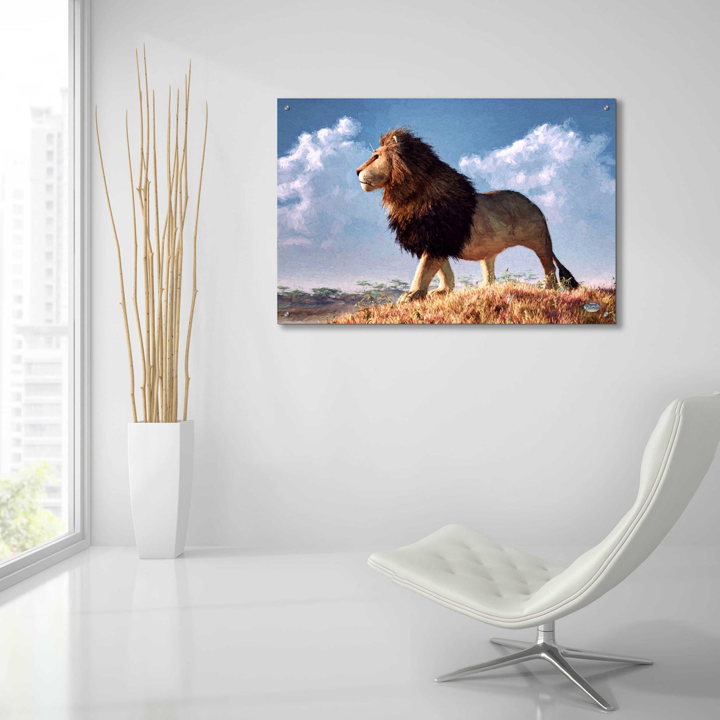 Epic Art 'Impressionist Lion' by Daniel Eskridge, Acrylic Glass Wall Art,36x24