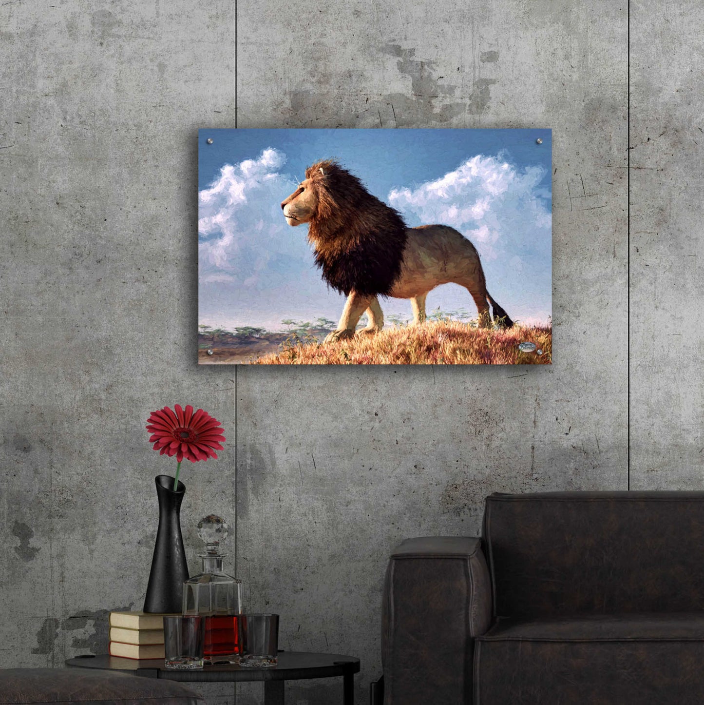 Epic Art 'Impressionist Lion' by Daniel Eskridge, Acrylic Glass Wall Art,36x24