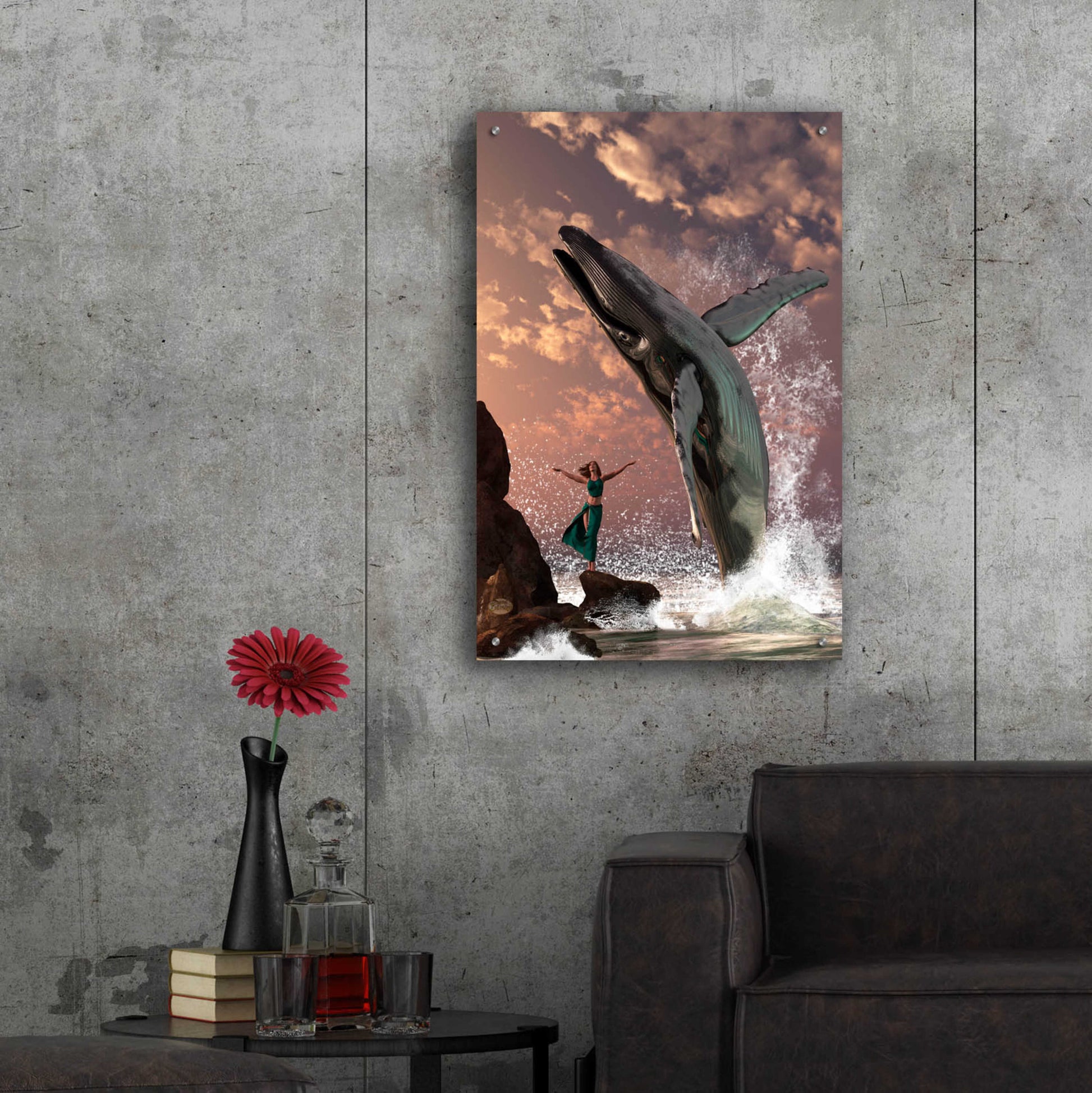 Epic Art 'Whale Watcher' by Daniel Eskridge, Acrylic Glass Wall Art,24x36