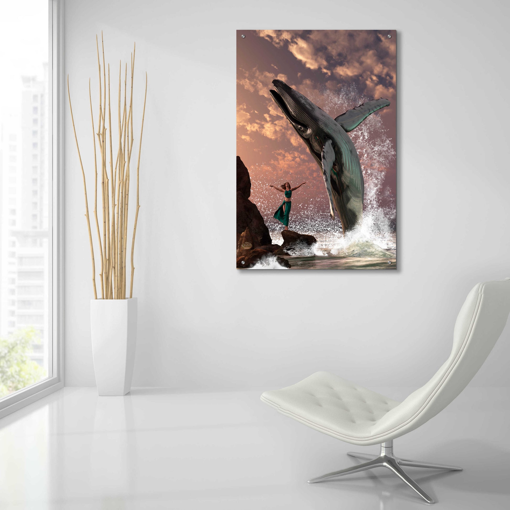 Epic Art 'Whale Watcher' by Daniel Eskridge, Acrylic Glass Wall Art,24x36