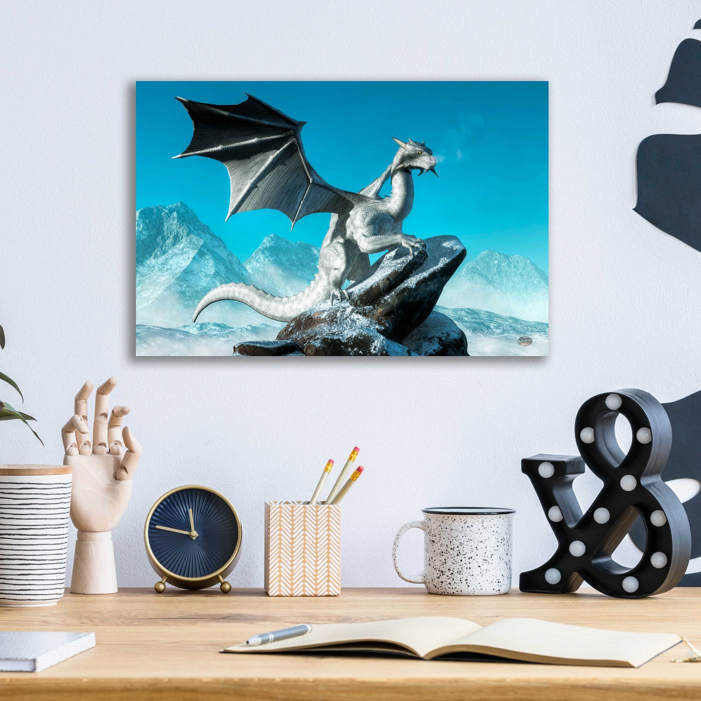 Epic Art 'Winter Dragon' by Daniel Eskridge, Acrylic Glass Wall Art,16x12