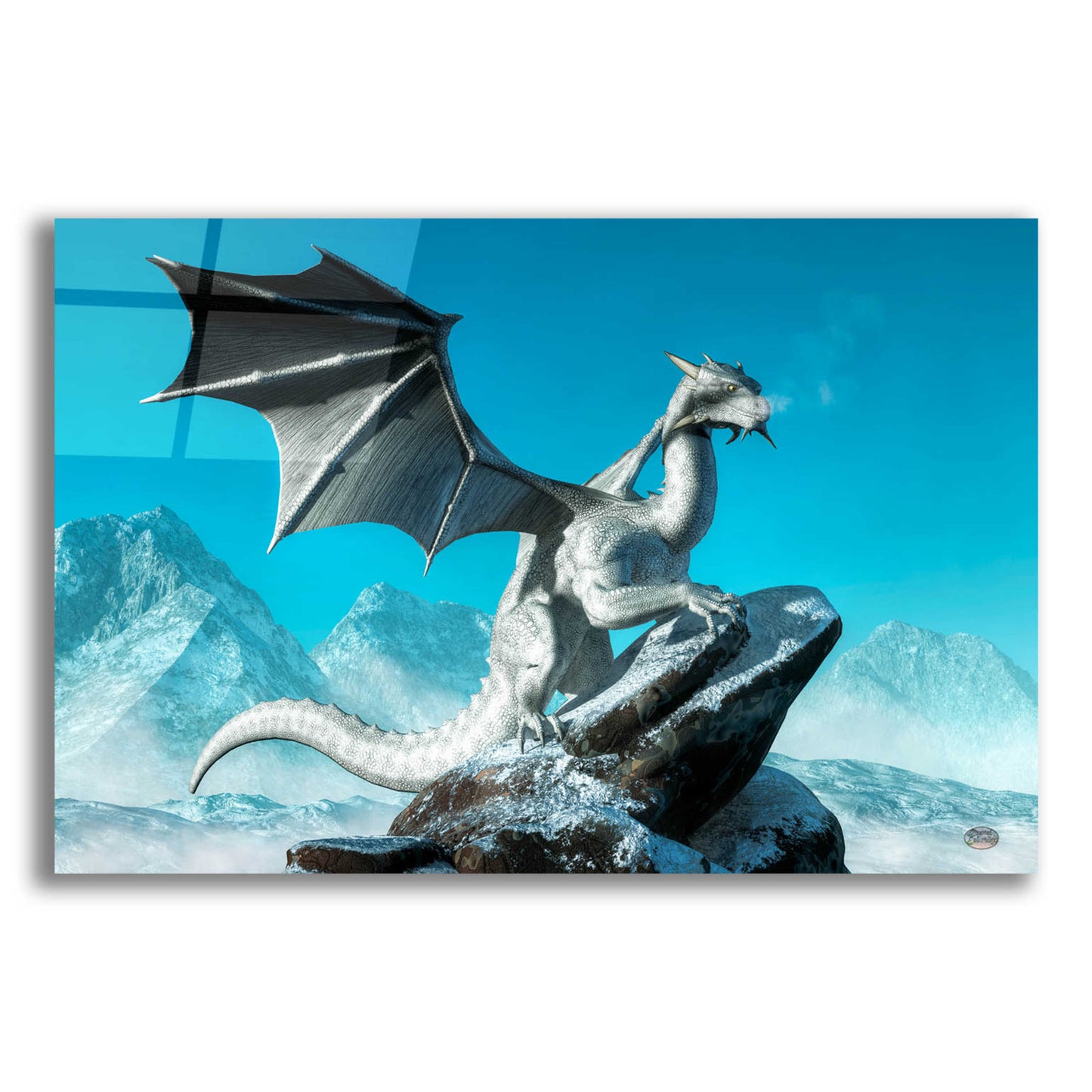 Epic Art 'Winter Dragon' by Daniel Eskridge, Acrylic Glass Wall Art,24x16