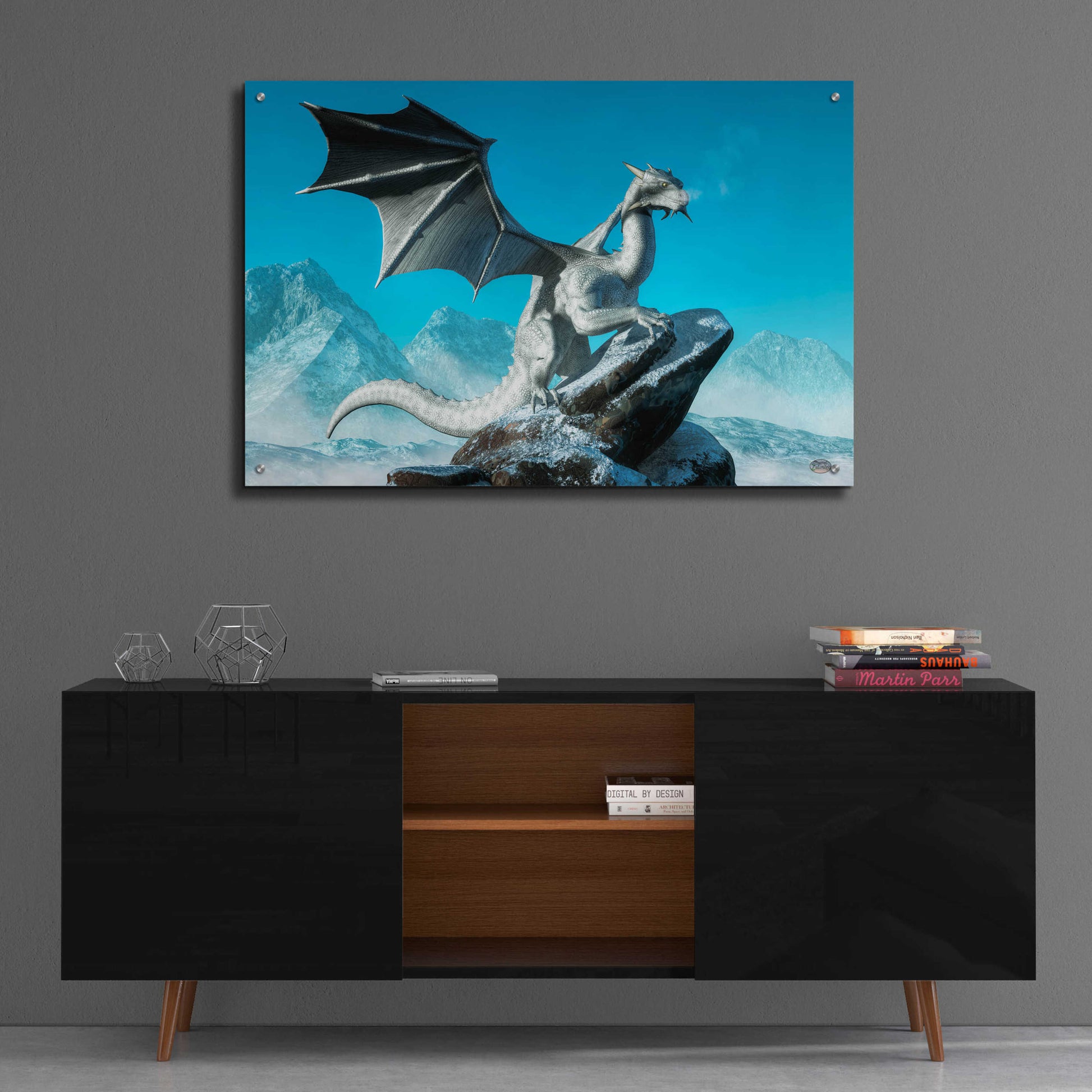 Epic Art 'Winter Dragon' by Daniel Eskridge, Acrylic Glass Wall Art,36x24