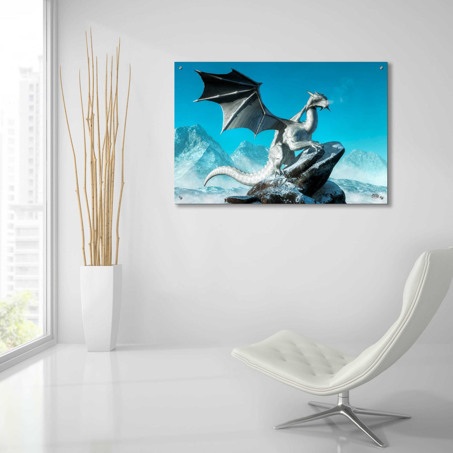 Epic Art 'Winter Dragon' by Daniel Eskridge, Acrylic Glass Wall Art,36x24