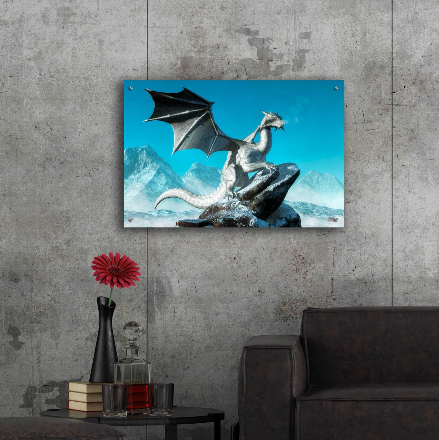 Epic Art 'Winter Dragon' by Daniel Eskridge, Acrylic Glass Wall Art,36x24