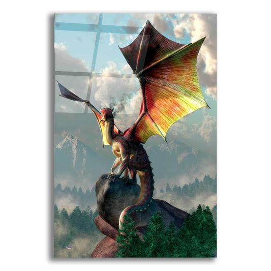Epic Art 'Yellow Winged Dragon' by Daniel Eskridge, Acrylic Glass Wall Art