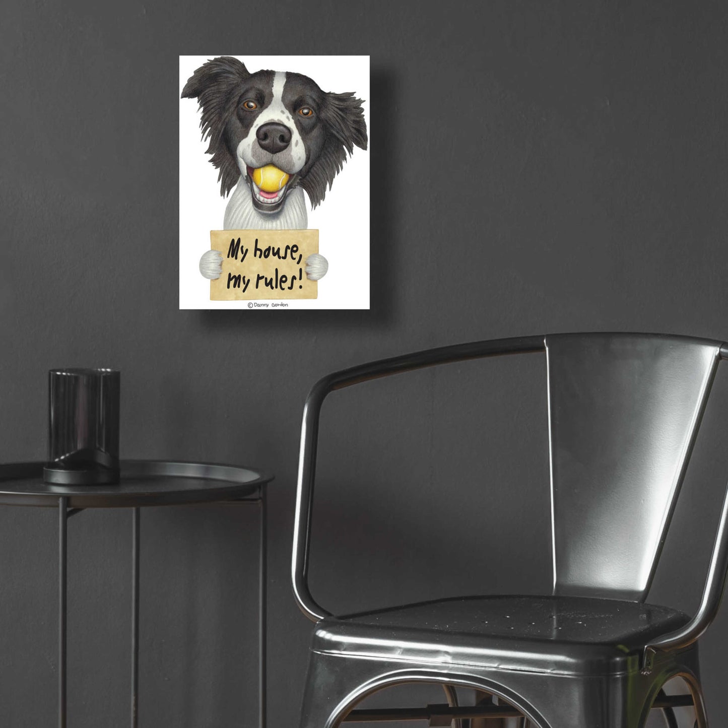 Epic Art 'Border Collie Ball in Mouth' by Danny Gordon Art, Acrylic Glass Wall Art,12x16