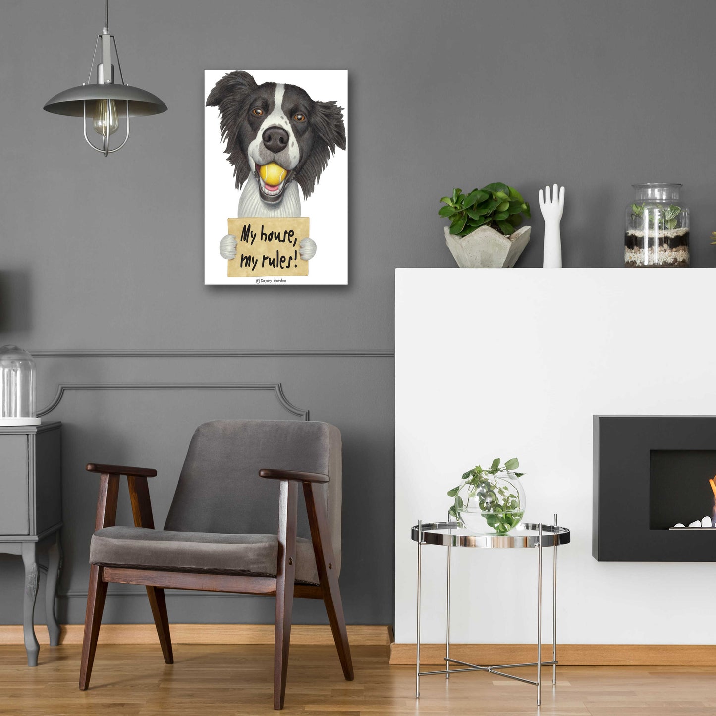 Epic Art 'Border Collie Ball in Mouth' by Danny Gordon Art, Acrylic Glass Wall Art,16x24