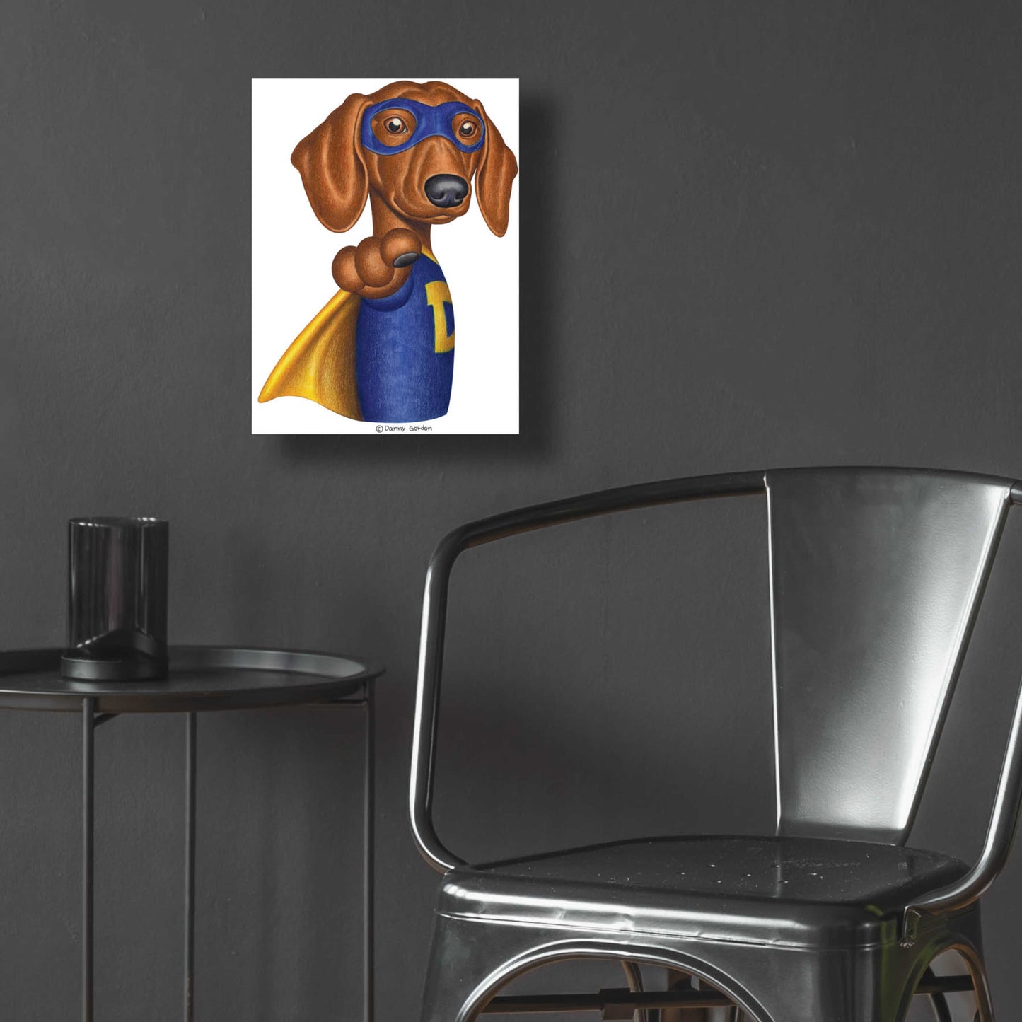 Epic Art 'Brown Dachshund Captain D' by Danny Gordon Art, Acrylic Glass Wall Art,12x16