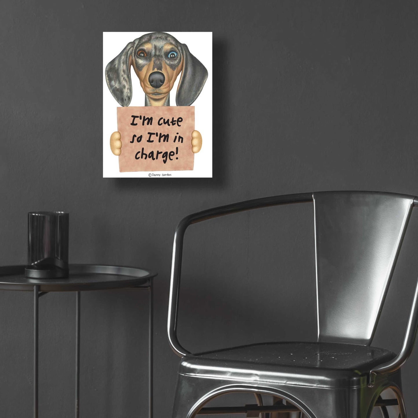 Epic Art 'Dappled Dachshund Blue Brown Eyes' by Danny Gordon Art, Acrylic Glass Wall Art,12x16