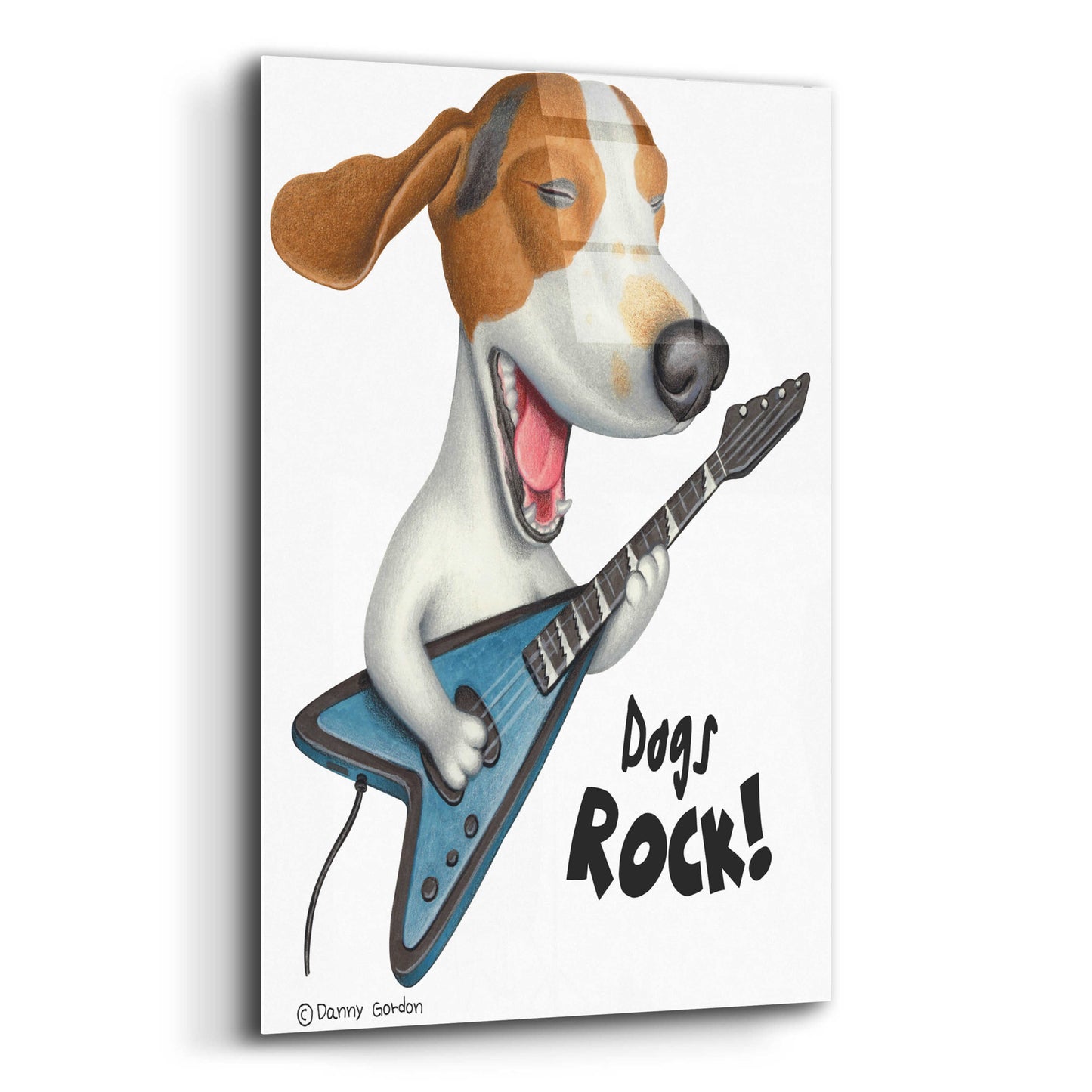 Epic Art 'Basset Hound Dogs Rock' by Danny Gordon Art, Acrylic Glass Wall Art,12x16