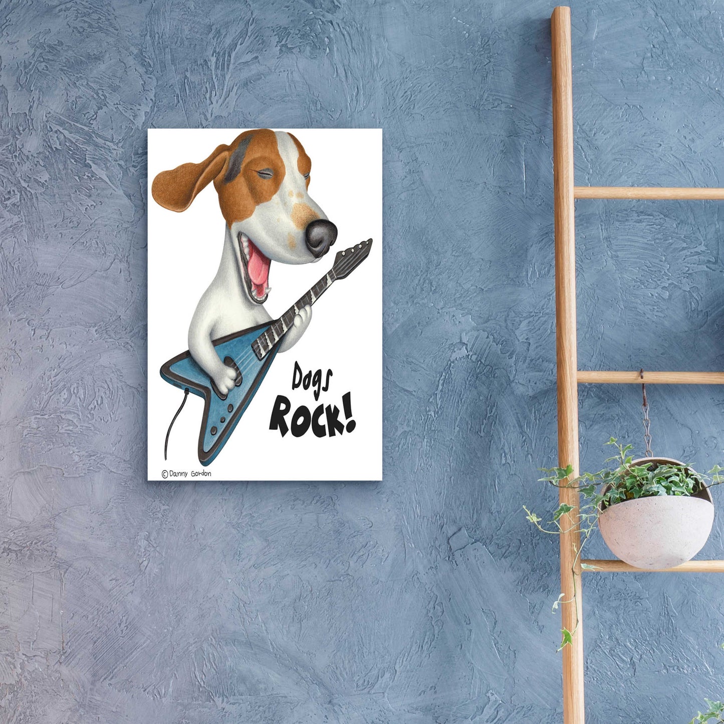 Epic Art 'Basset Hound Dogs Rock' by Danny Gordon Art, Acrylic Glass Wall Art,16x24