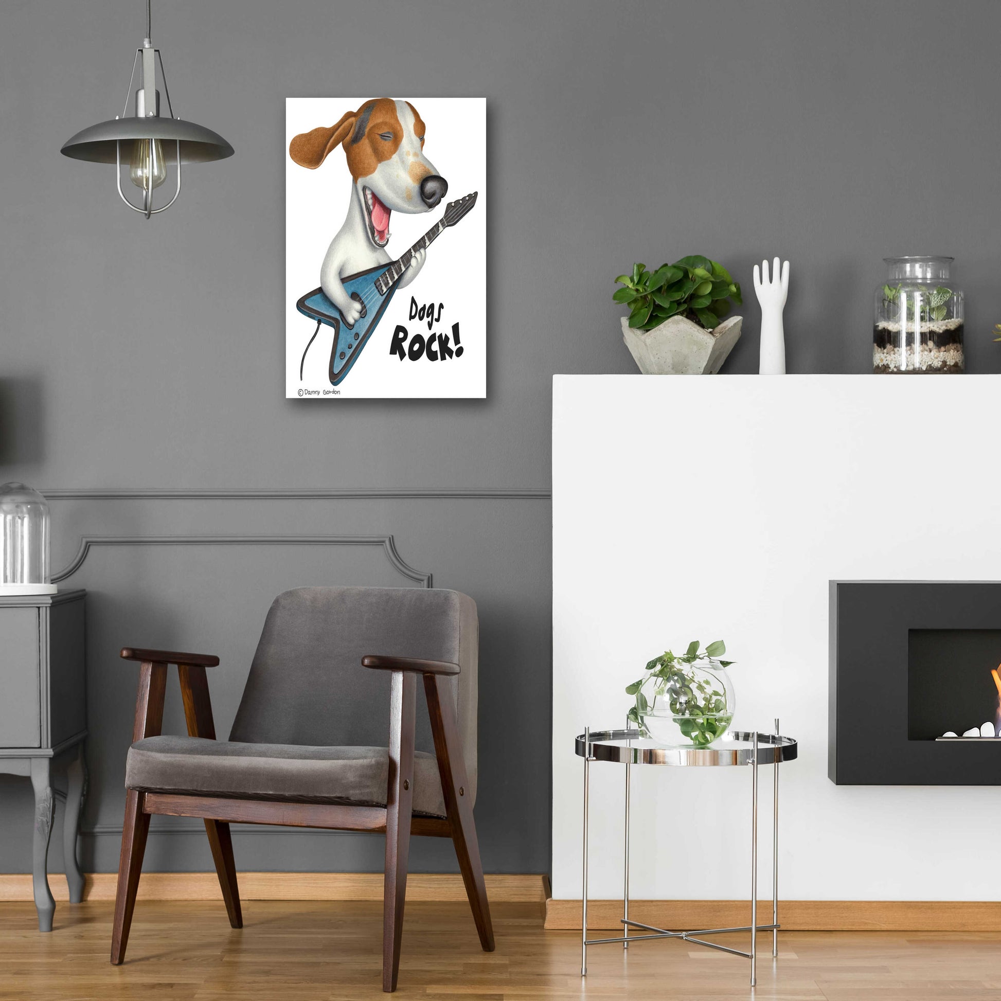 Epic Art 'Basset Hound Dogs Rock' by Danny Gordon Art, Acrylic Glass Wall Art,16x24