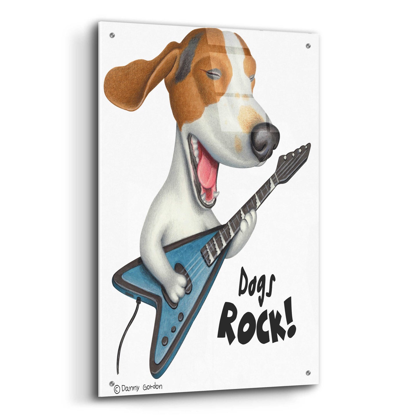 Epic Art 'Basset Hound Dogs Rock' by Danny Gordon Art, Acrylic Glass Wall Art,24x36