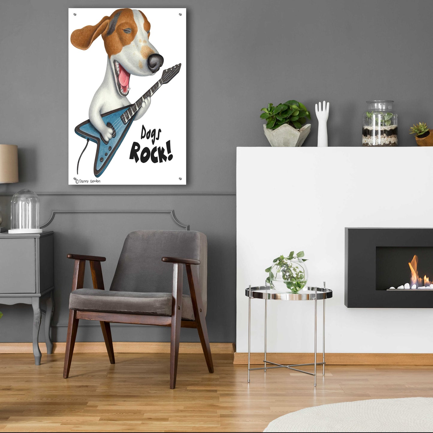 Epic Art 'Basset Hound Dogs Rock' by Danny Gordon Art, Acrylic Glass Wall Art,24x36