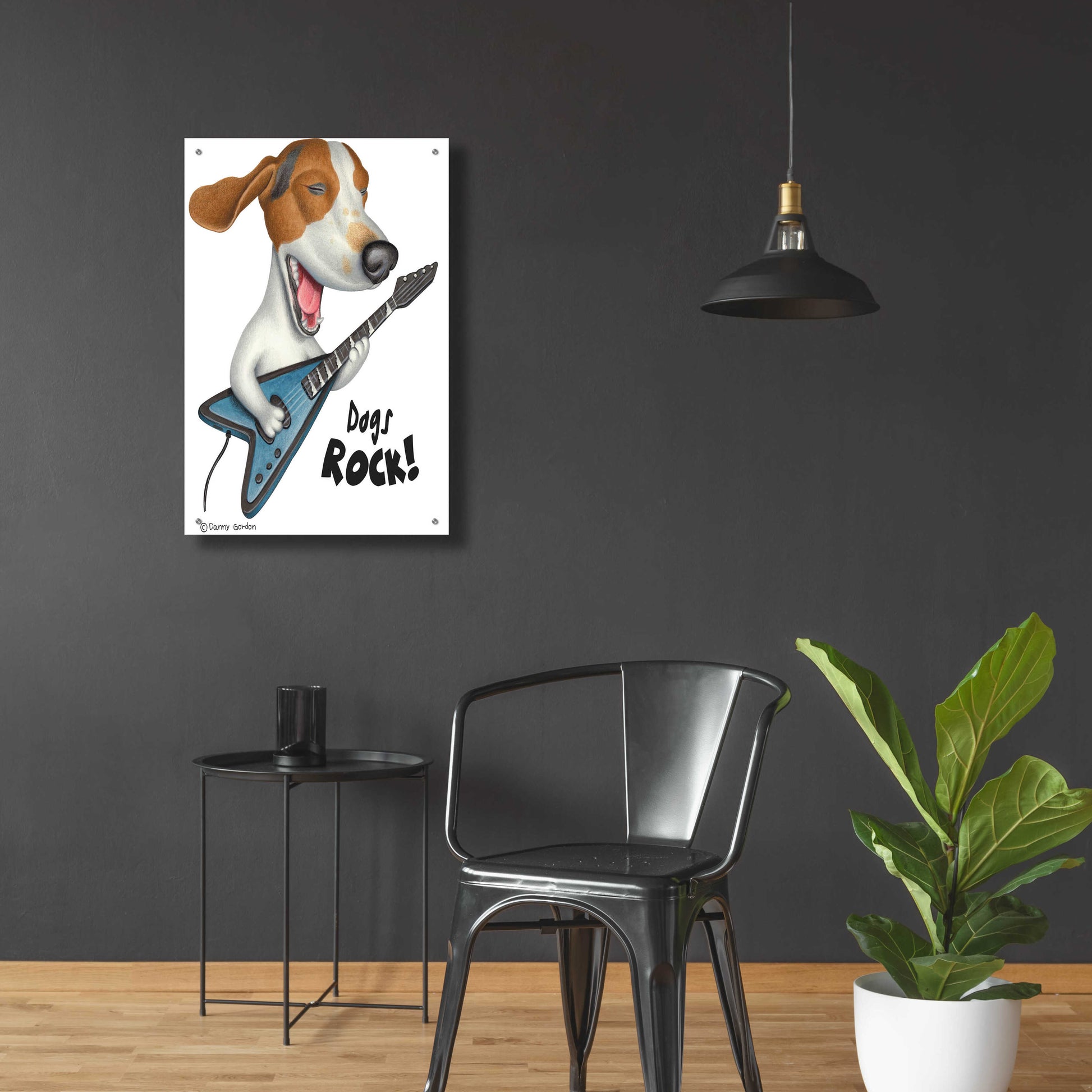 Epic Art 'Basset Hound Dogs Rock' by Danny Gordon Art, Acrylic Glass Wall Art,24x36