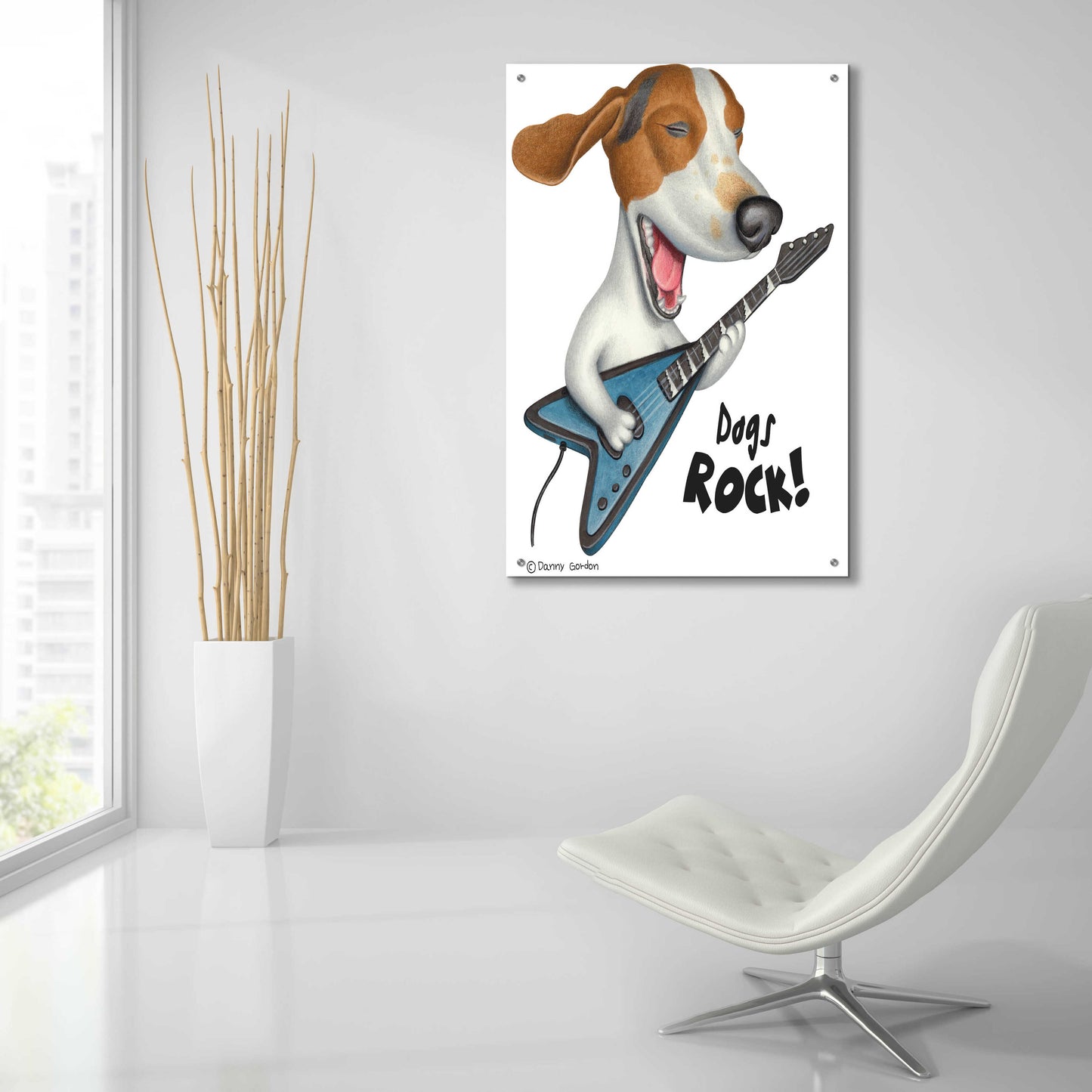 Epic Art 'Basset Hound Dogs Rock' by Danny Gordon Art, Acrylic Glass Wall Art,24x36