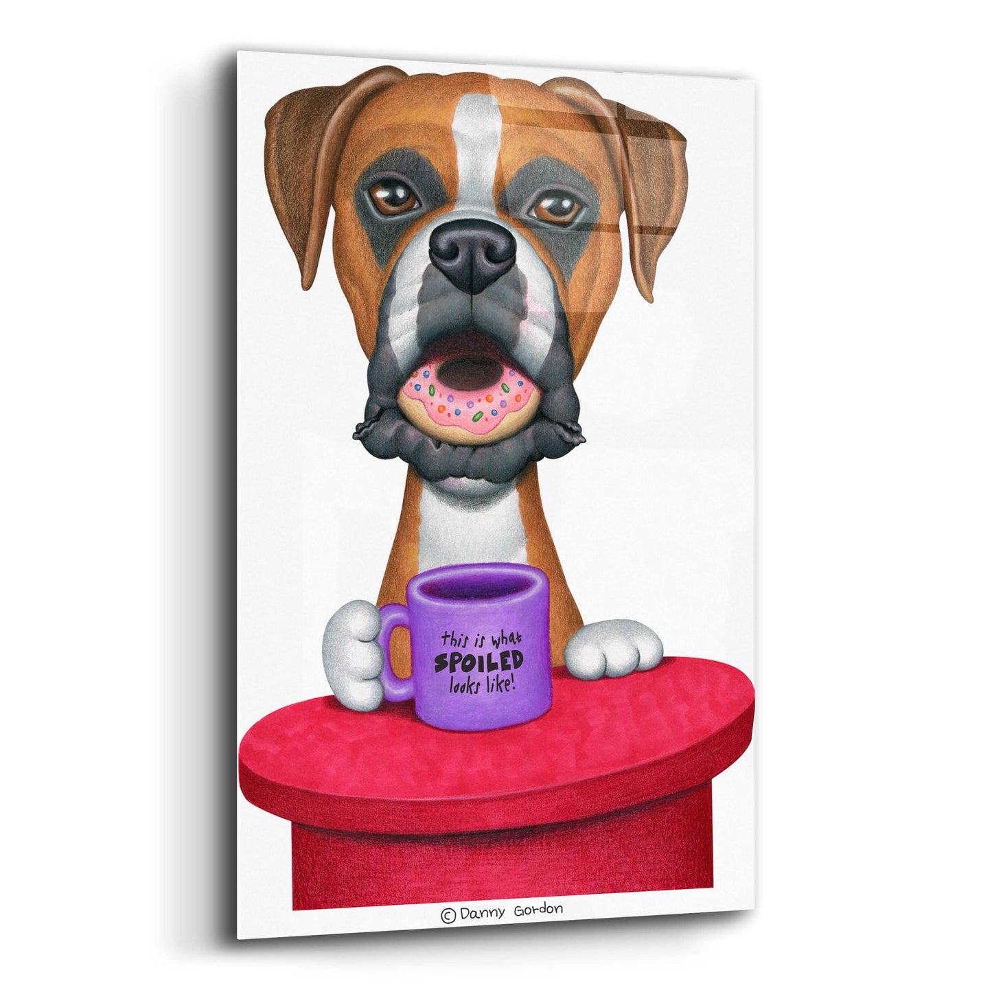 Epic Art 'Boxer Coffee and Donut' by Danny Gordon Art, Acrylic Glass Wall Art,12x16