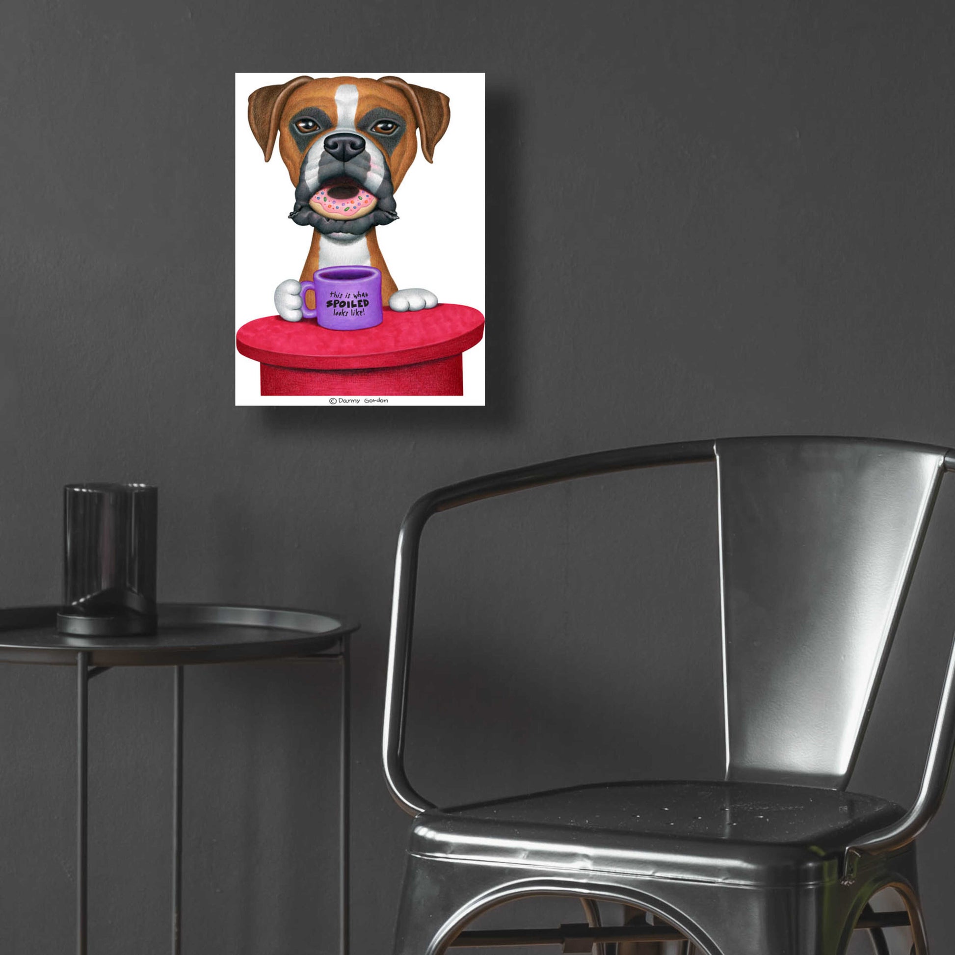 Epic Art 'Boxer Coffee and Donut' by Danny Gordon Art, Acrylic Glass Wall Art,12x16