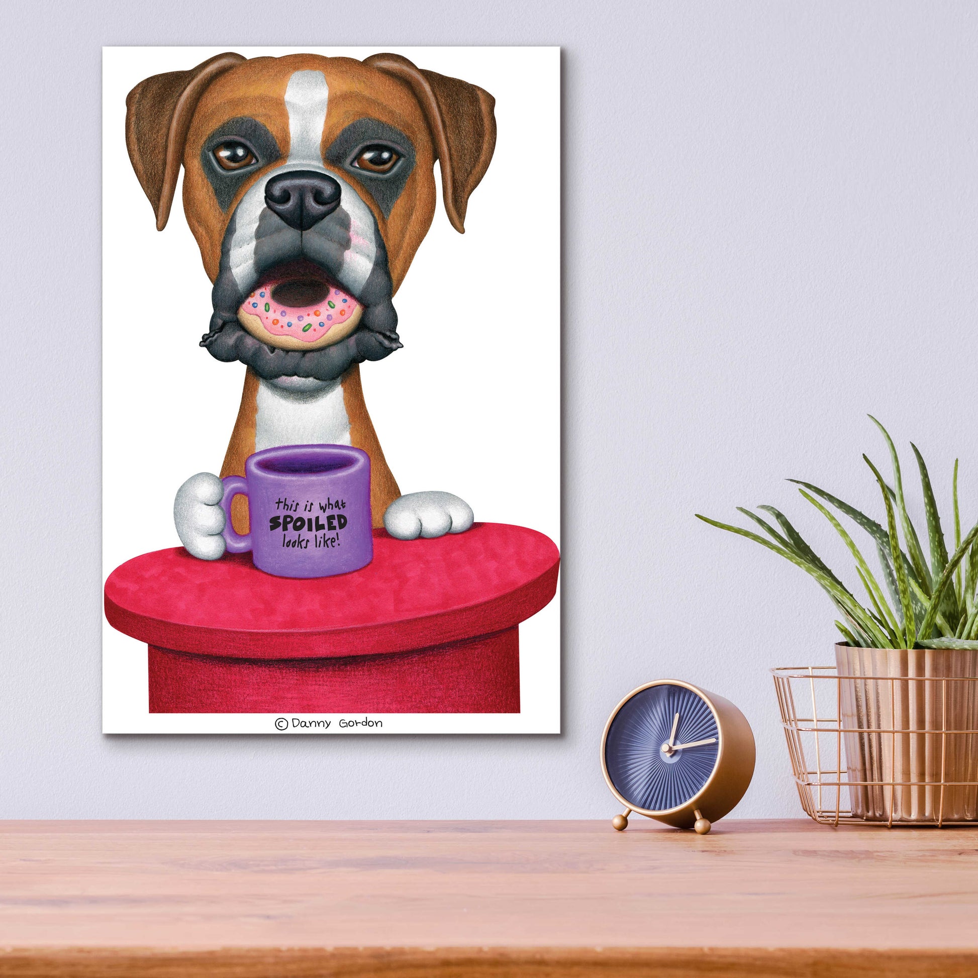 Epic Art 'Boxer Coffee and Donut' by Danny Gordon Art, Acrylic Glass Wall Art,12x16