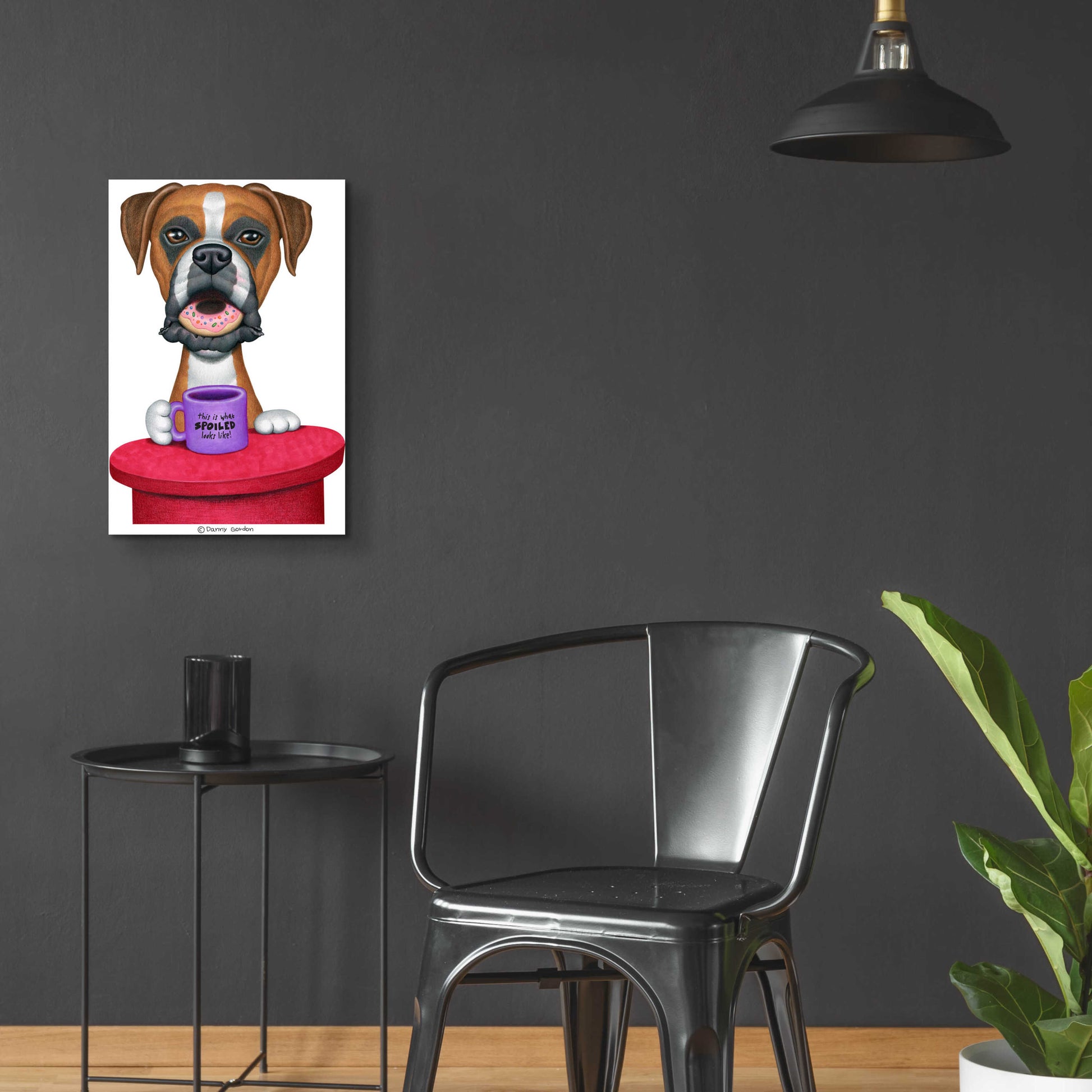 Epic Art 'Boxer Coffee and Donut' by Danny Gordon Art, Acrylic Glass Wall Art,16x24