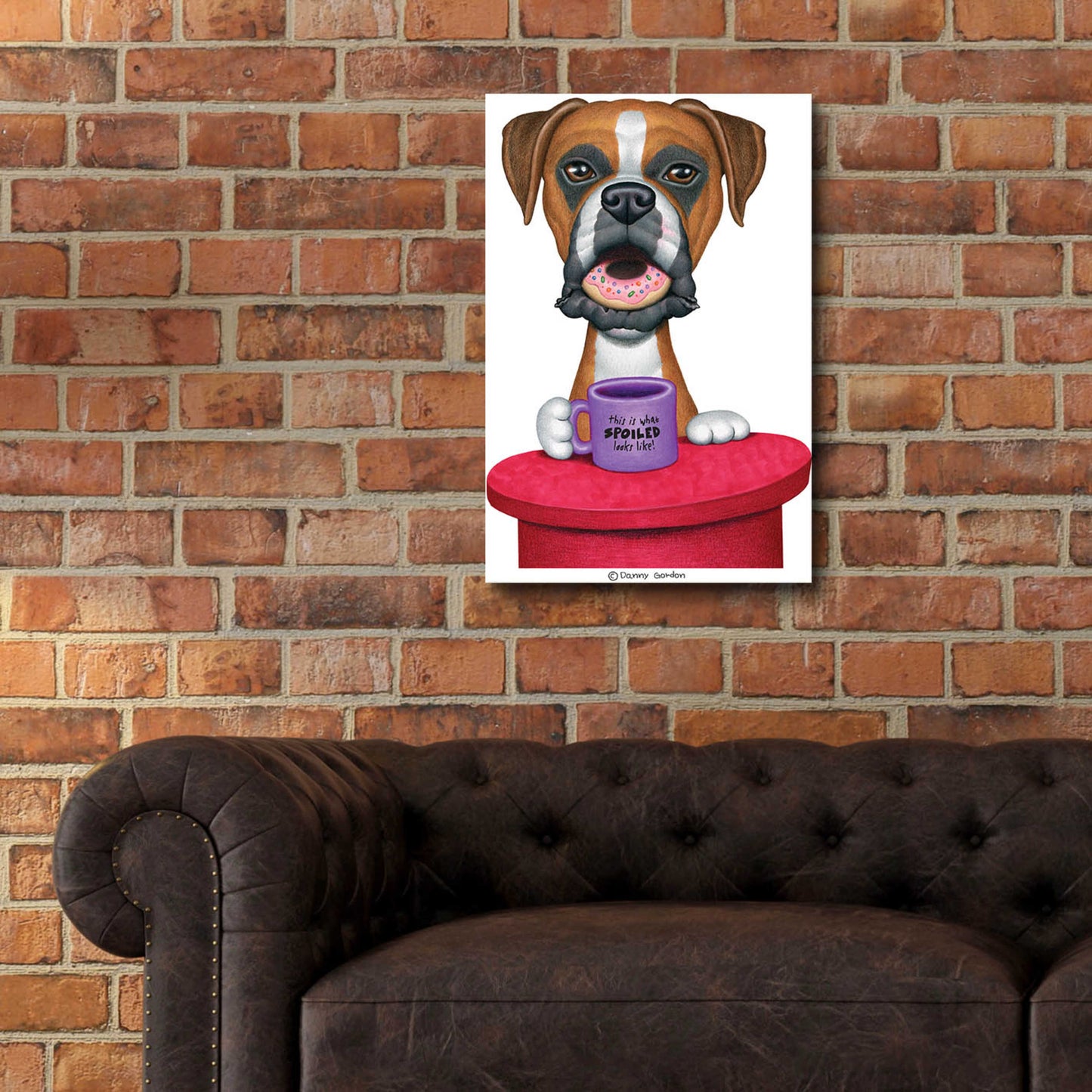 Epic Art 'Boxer Coffee and Donut' by Danny Gordon Art, Acrylic Glass Wall Art,16x24