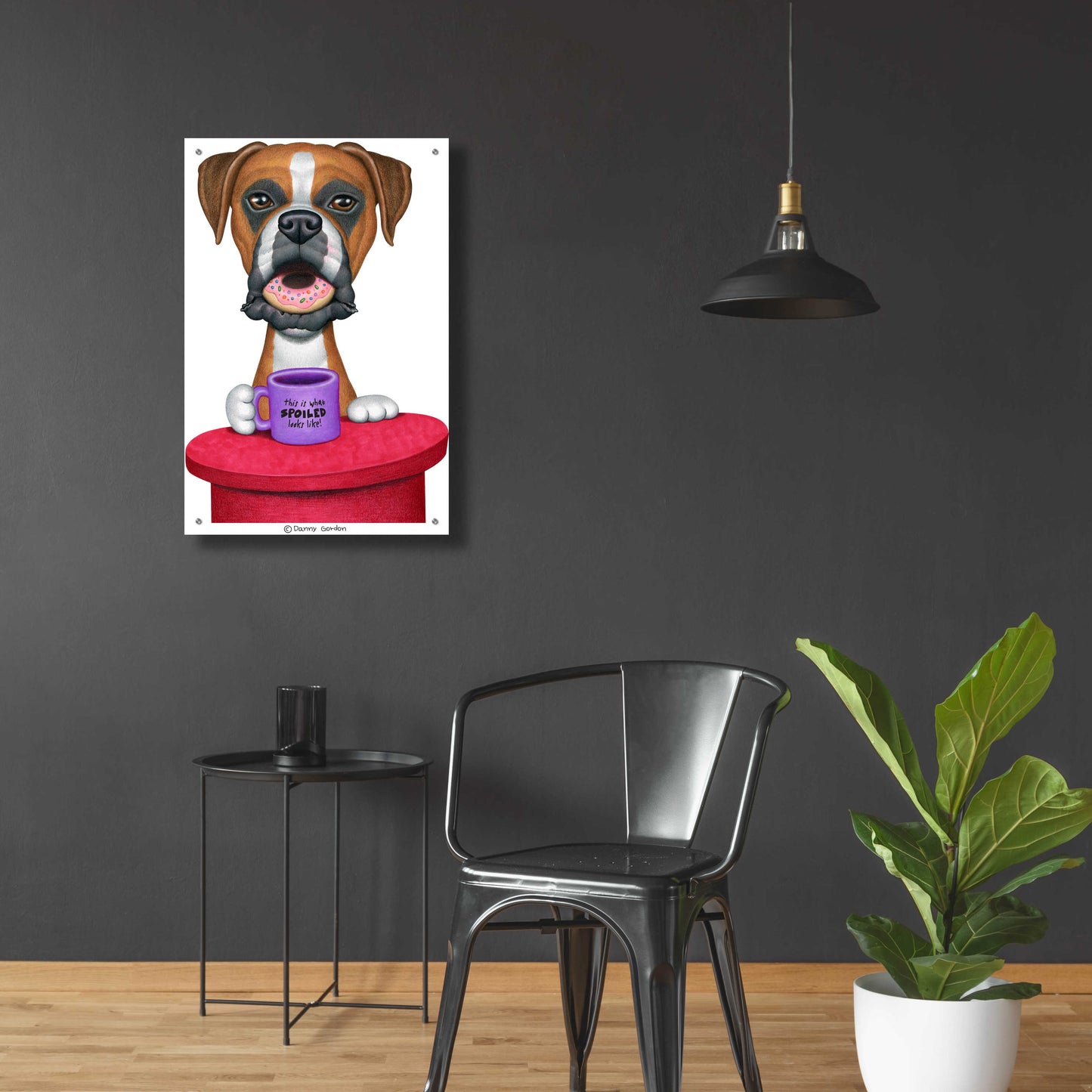 Epic Art 'Boxer Coffee and Donut' by Danny Gordon Art, Acrylic Glass Wall Art,24x36