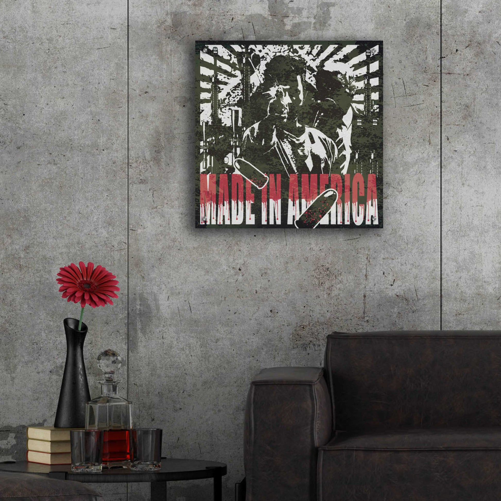 Epic Art 'Made In Merica' by Danksy, Acrylic Glass Wall Art,24x24