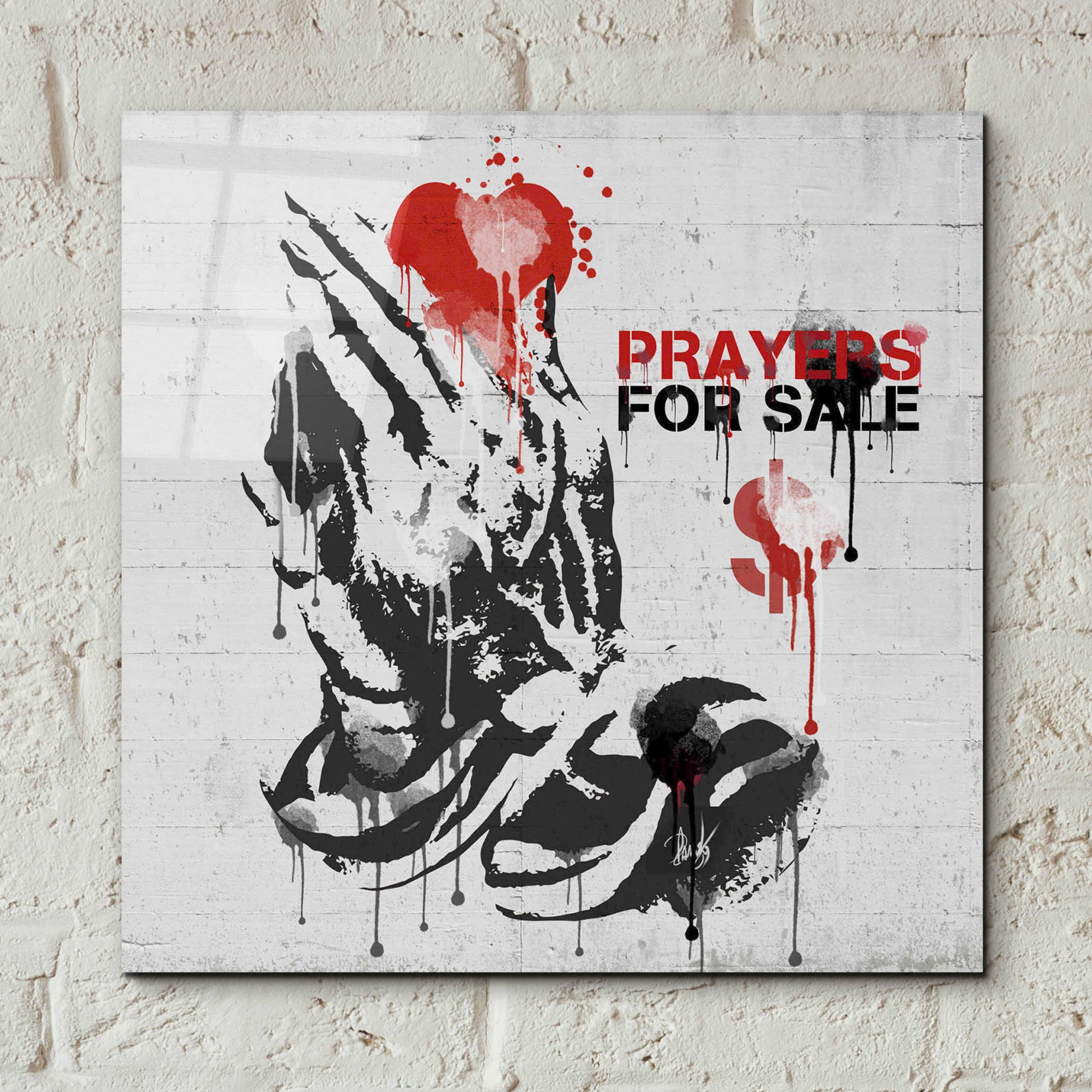 Epic Art 'Prayers for Sale' by Danksy, Acrylic Glass Wall Art,12x12