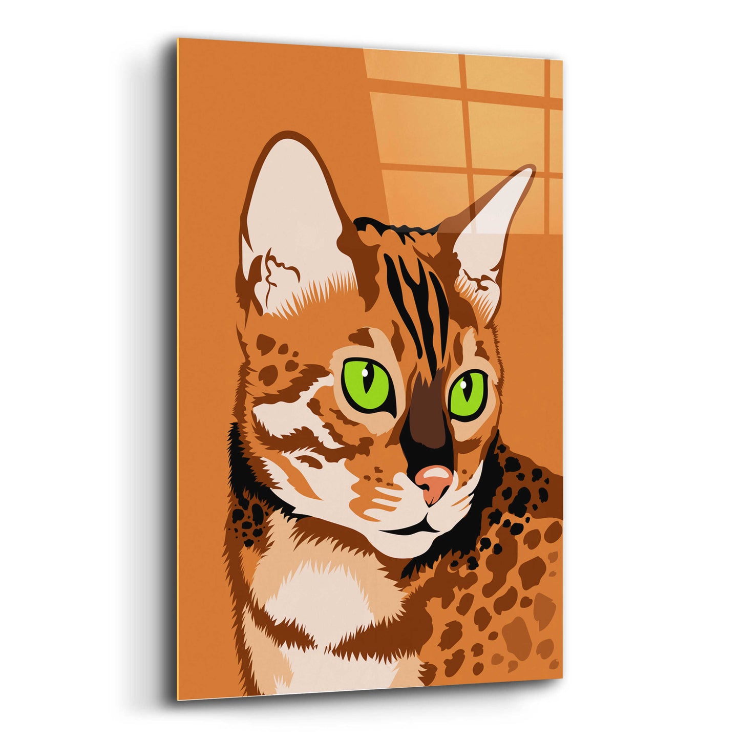 Epic Art 'Bengal Cat' by Debbie Gray, Acrylic Glass Wall Art,12x16