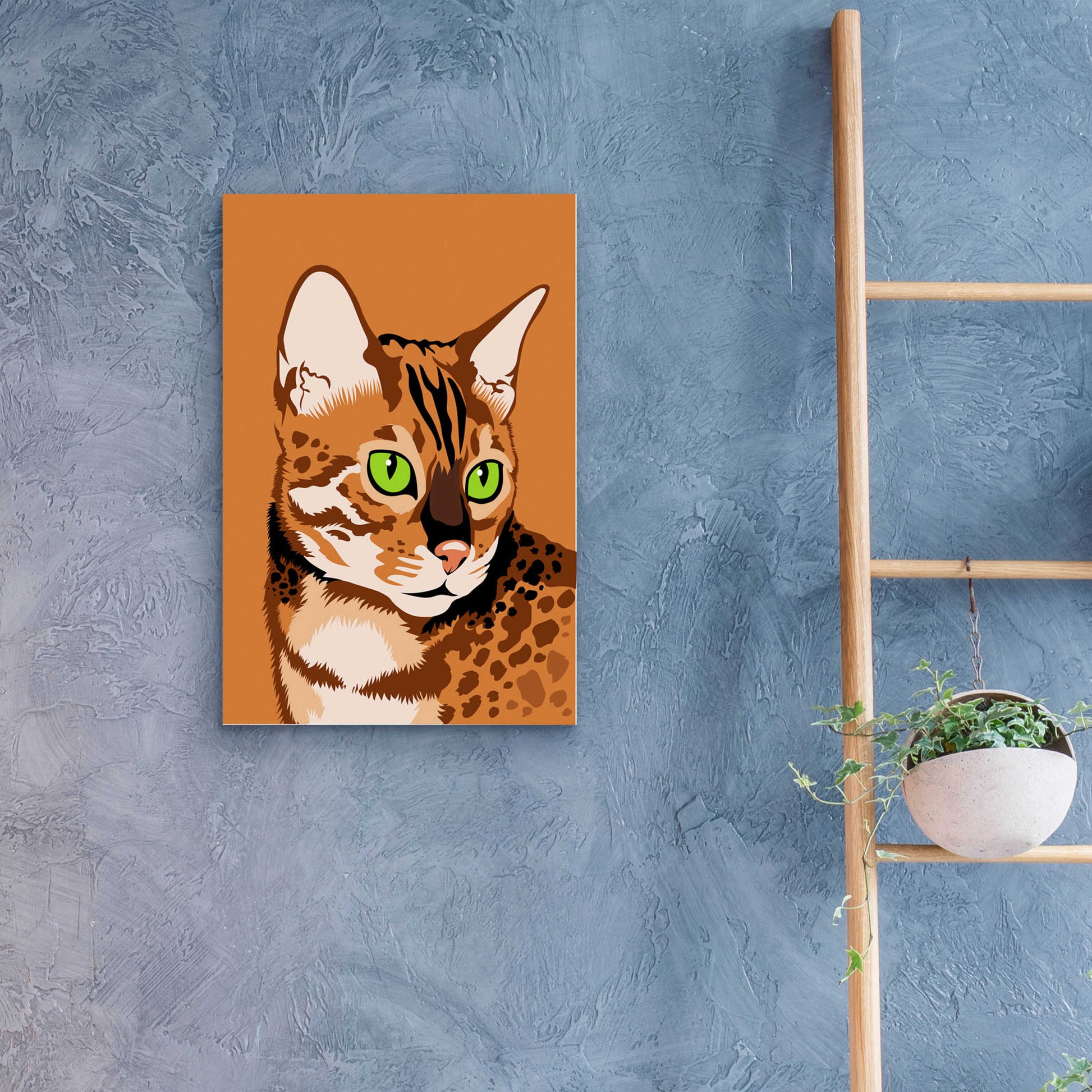 Epic Art 'Bengal Cat' by Debbie Gray, Acrylic Glass Wall Art,16x24