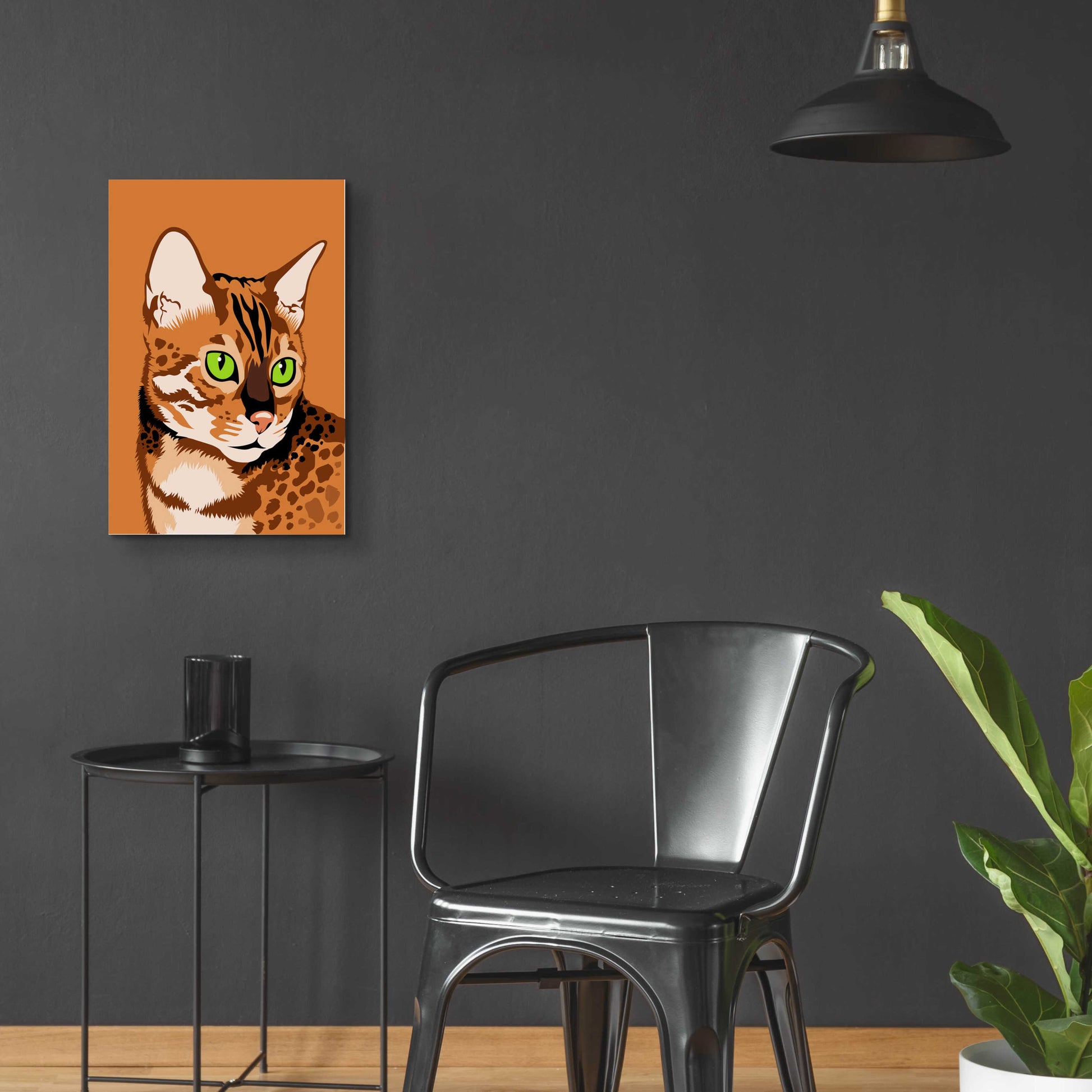 Epic Art 'Bengal Cat' by Debbie Gray, Acrylic Glass Wall Art,16x24