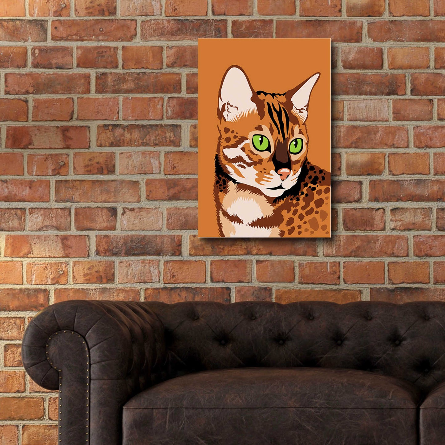 Epic Art 'Bengal Cat' by Debbie Gray, Acrylic Glass Wall Art,16x24