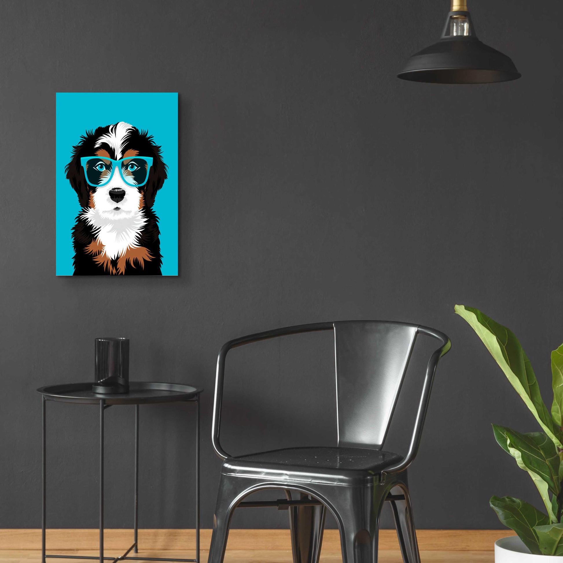 Epic Art 'Bernese Mountain Blue' by Debbie Gray, Acrylic Glass Wall Art,16x24