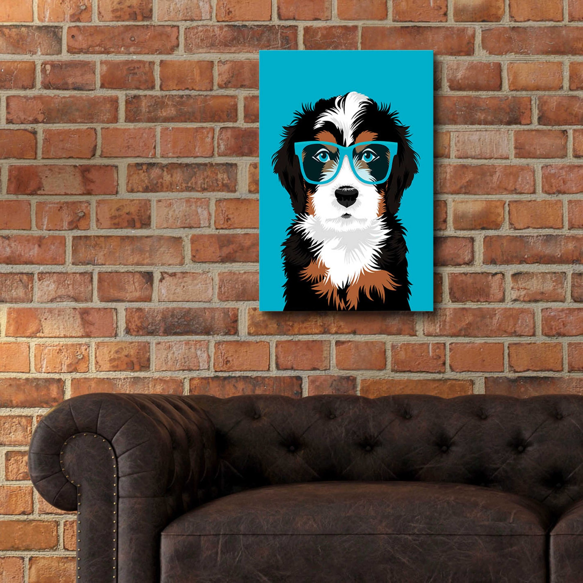 Epic Art 'Bernese Mountain Blue' by Debbie Gray, Acrylic Glass Wall Art,16x24