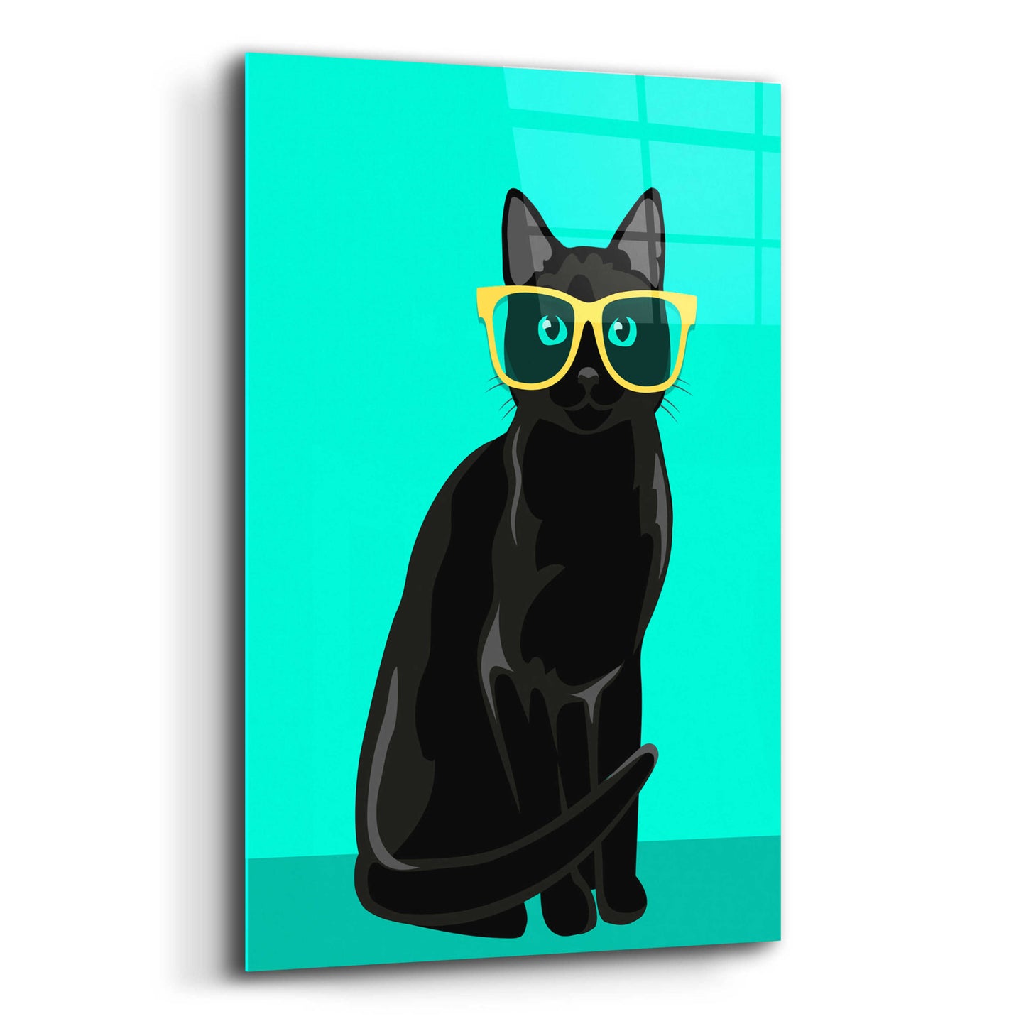 Epic Art 'Black Cat Mint' by Debbie Gray, Acrylic Glass Wall Art,16x24