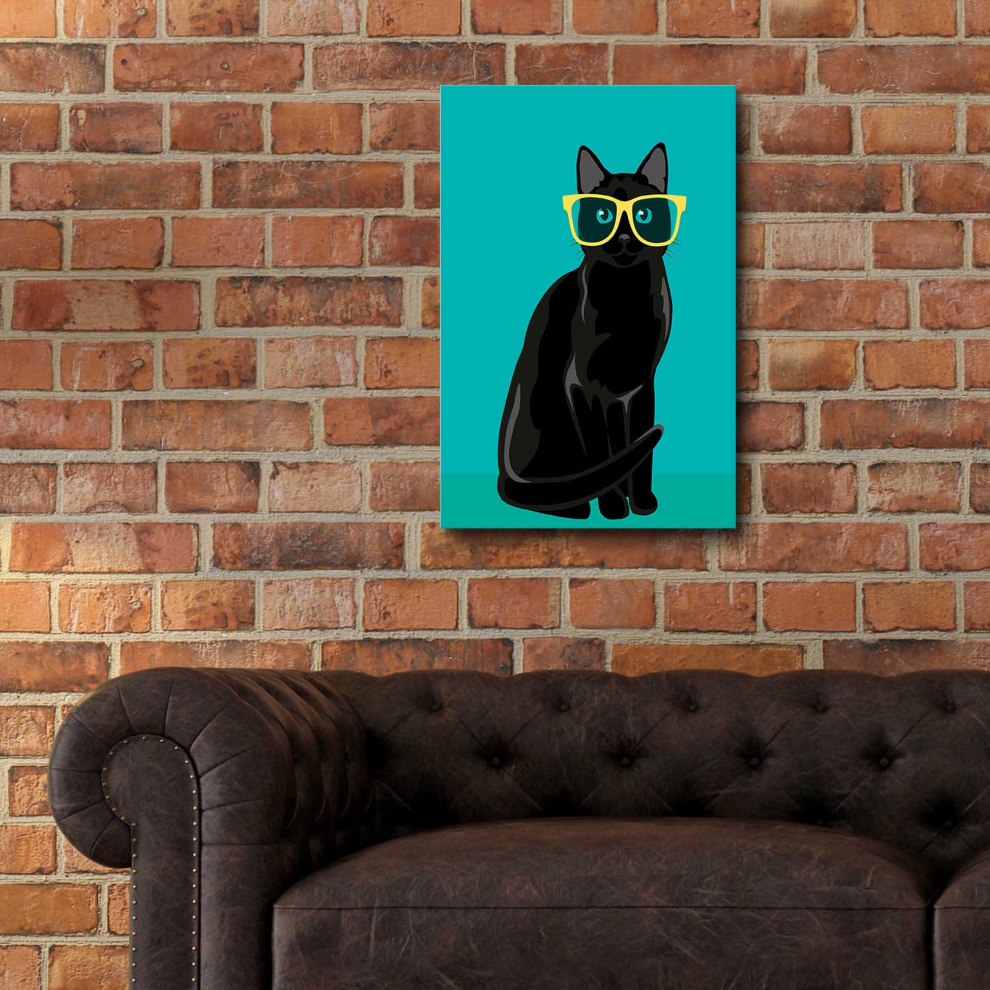 Epic Art 'Black Cat Mint' by Debbie Gray, Acrylic Glass Wall Art,16x24