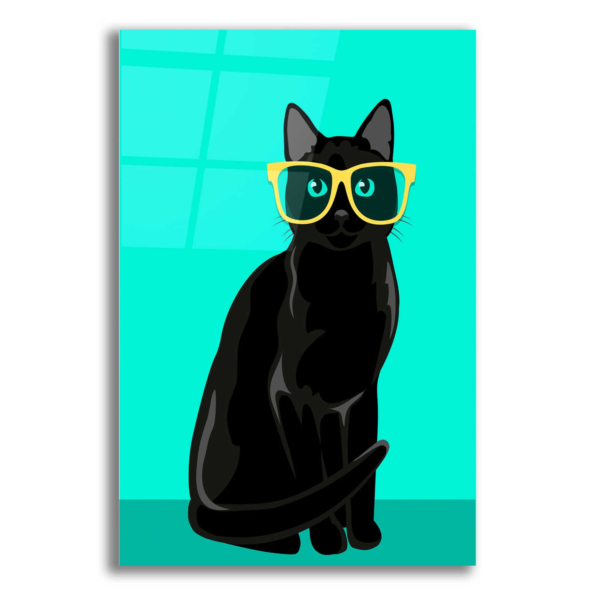 Epic Art 'Black Cat Mint' by Debbie Gray, Acrylic Glass Wall Art