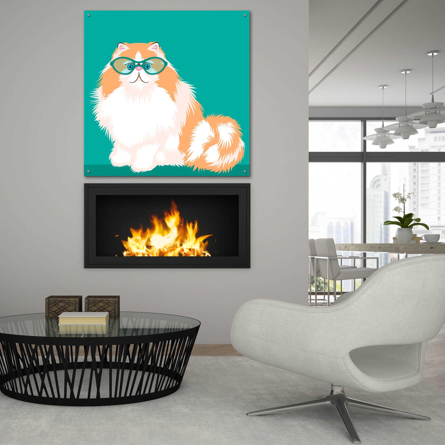 Epic Art 'Blue Persian' by Debbie Gray, Acrylic Glass Wall Art,36x36