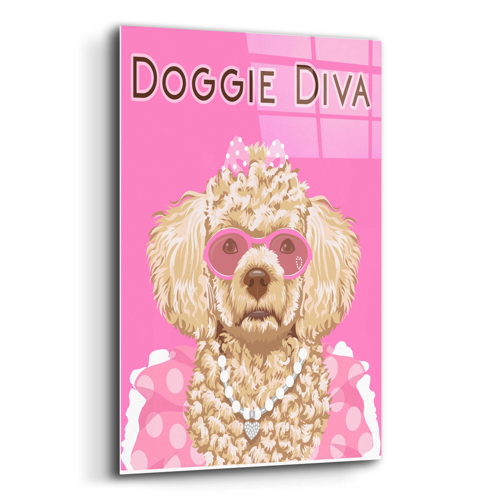 Epic Art 'Doggie Diva' by Debbie Gray, Acrylic Glass Wall Art,12x16