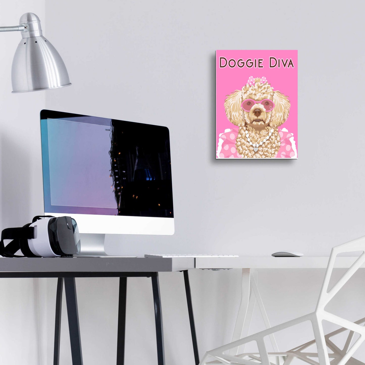 Epic Art 'Doggie Diva' by Debbie Gray, Acrylic Glass Wall Art,12x16