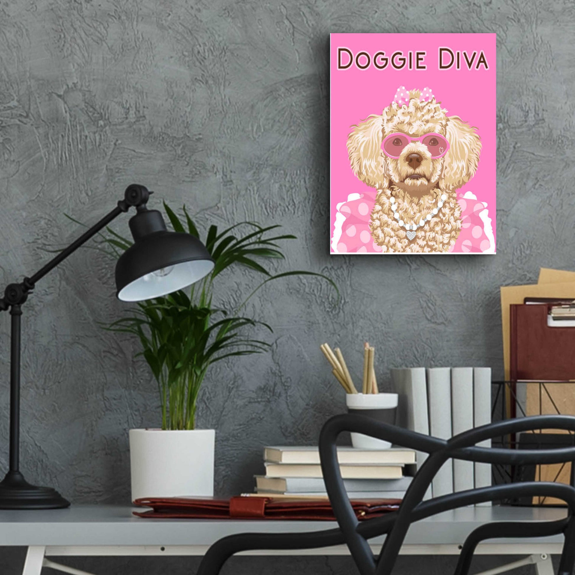 Epic Art 'Doggie Diva' by Debbie Gray, Acrylic Glass Wall Art,12x16