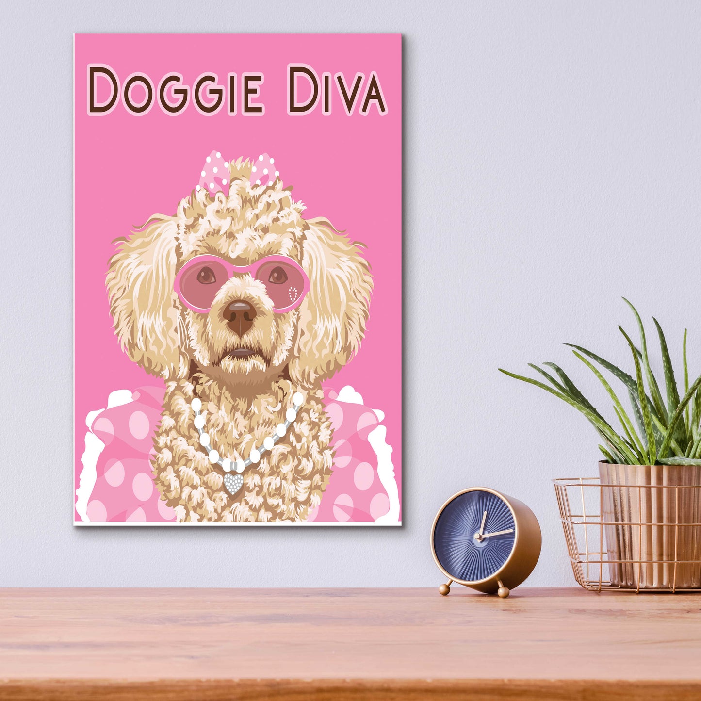 Epic Art 'Doggie Diva' by Debbie Gray, Acrylic Glass Wall Art,12x16