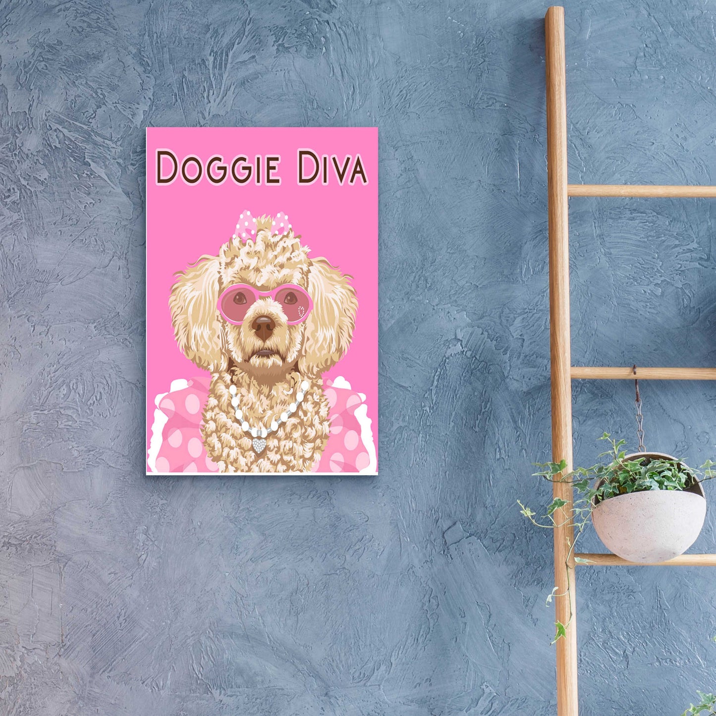 Epic Art 'Doggie Diva' by Debbie Gray, Acrylic Glass Wall Art,16x24