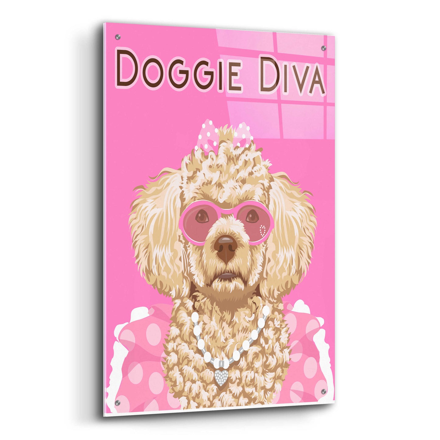 Epic Art 'Doggie Diva' by Debbie Gray, Acrylic Glass Wall Art,24x36