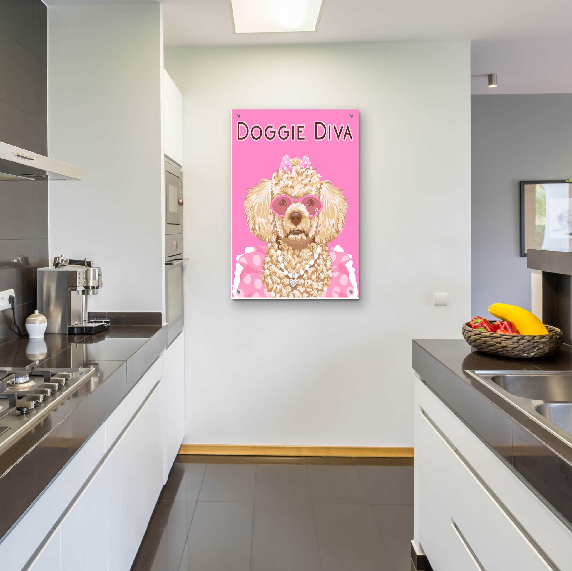 Epic Art 'Doggie Diva' by Debbie Gray, Acrylic Glass Wall Art,24x36