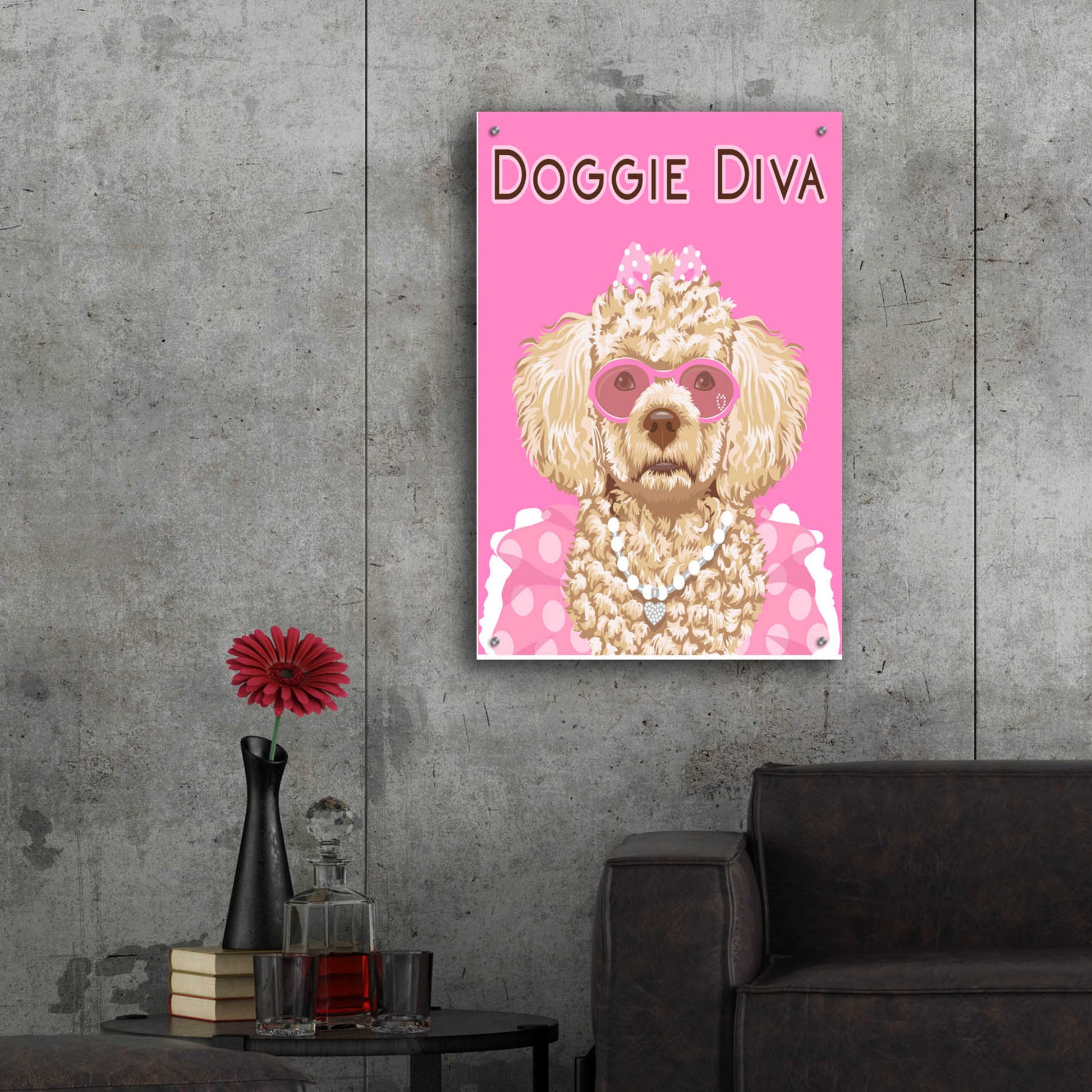 Epic Art 'Doggie Diva' by Debbie Gray, Acrylic Glass Wall Art,24x36