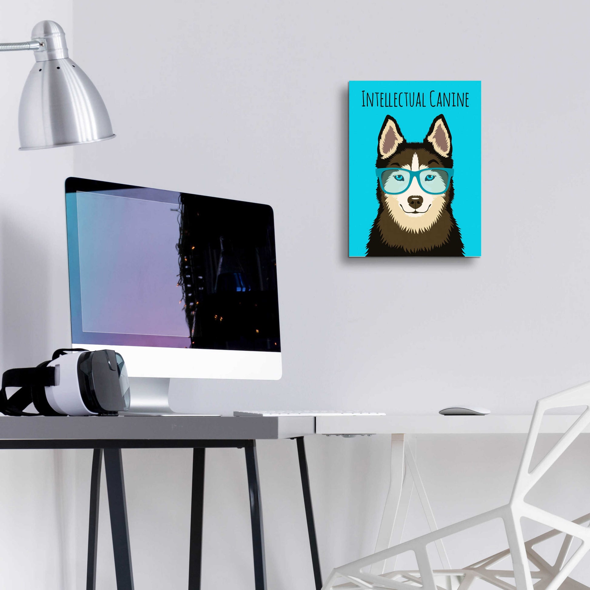 Epic Art 'Intellectual Canine' by Debbie Gray, Acrylic Glass Wall Art,12x16